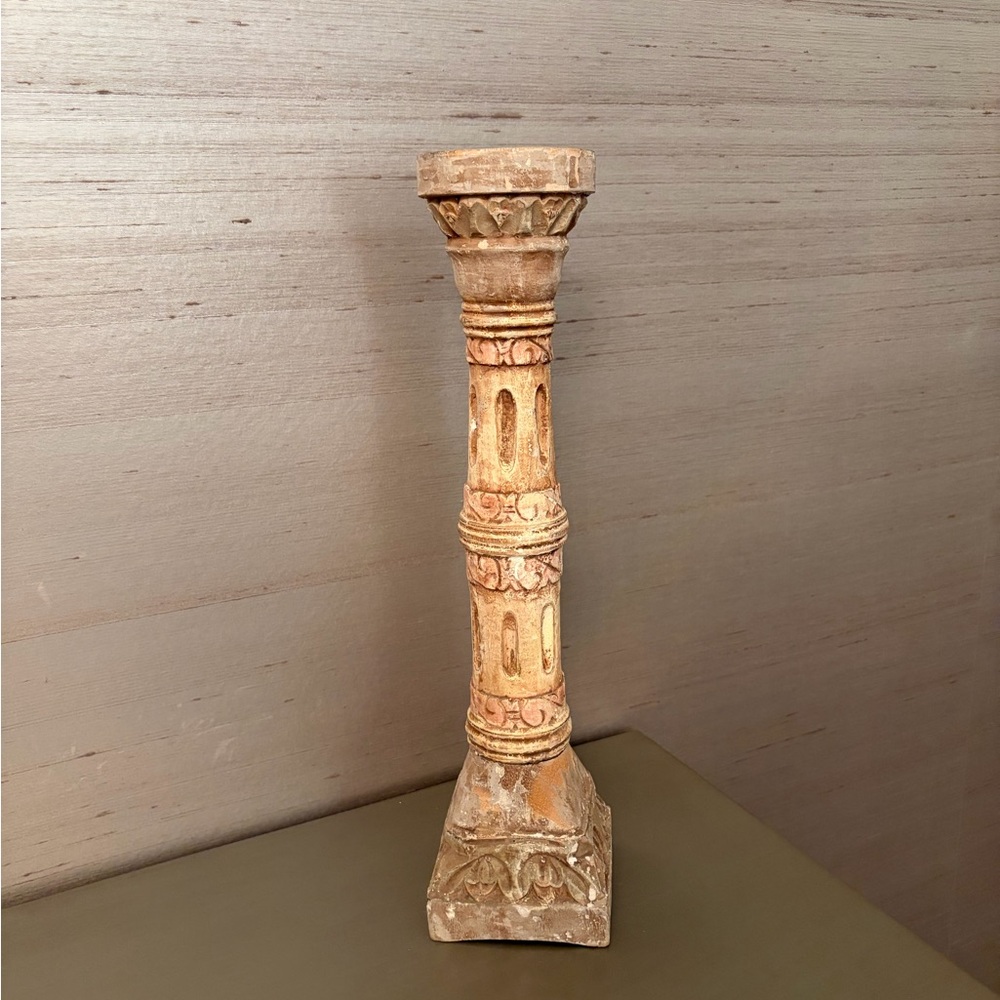 Faux aged Decorative Candle Stick